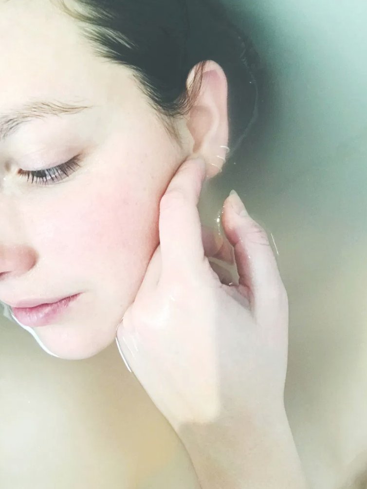 Close-up of skin and gentle touch